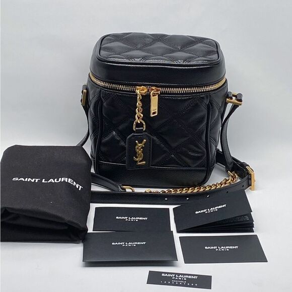 Saint Laurent 80S Vanity Crossbody Bag in Quilted Grained Leather - Picture 1 of 15